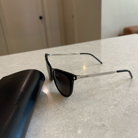 SAINT LAURENT SL510 001 54mm Cat Eye Sunglasses in Black - Picture 2 of 12